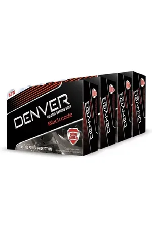 Denver Set Of 4 Odor Shield Black Code Cologne Bathing Soap - 125g Each