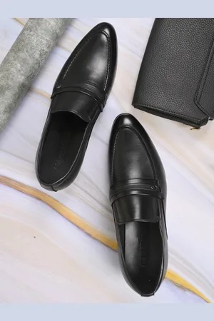 Cobblerz Men Round Toe Leather Slip-On Formal Loafers