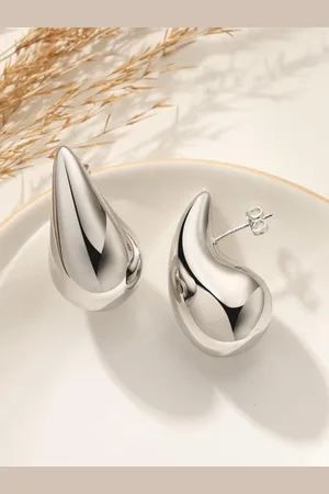 Krelin Silver-Plated Teardrop Shaped Lightweight Studs Earrings