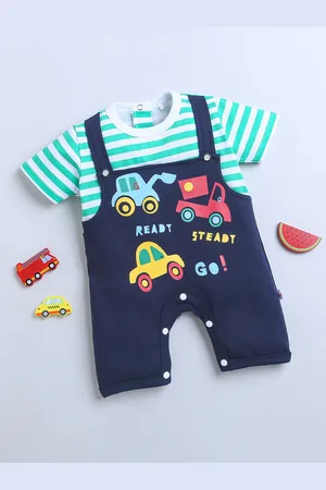 BUMZEE Infants Boys Printed Pure Cotton Rompers