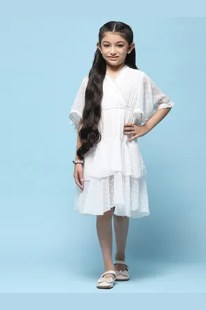 Biba Girls Self Designed Fit & Flare Dress