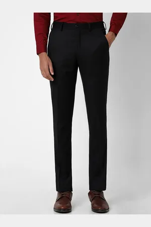 V Dot Men Skinny Fit Mid Rise Formal Trousers