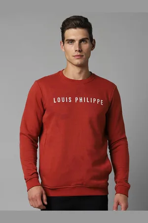Louis Philippe Typography Printed Pullover Sweatshirt