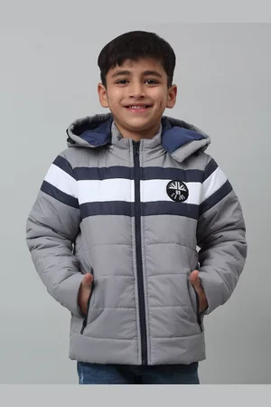 CANTABIL Boys Striped Lightweight Hooded Puffer Jacket