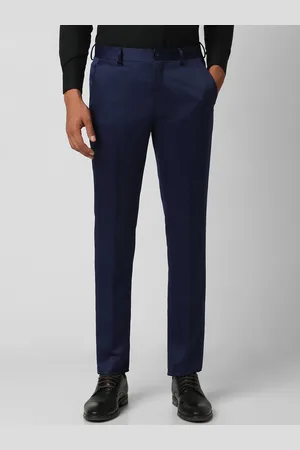 V Dot Men Skinny Fit Mid-Rise Formal Trousers