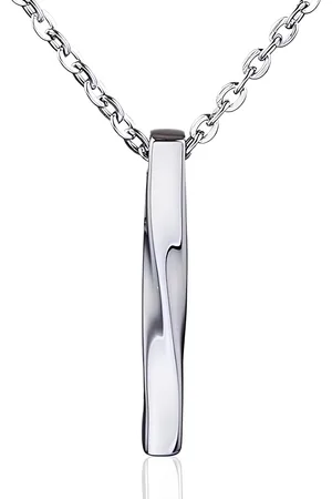 KARISHMA KREATIONS Men Stainless Steel Silver Plated Twisted Pendant With Chain