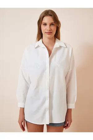 Happiness istanbul Spread Collar Long Sleeves Casual Shirt