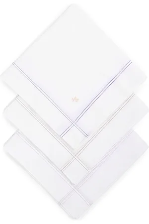 Arrow Men Pack Of 3 Logo Embroidered Pure Cotton Handkerchiefs