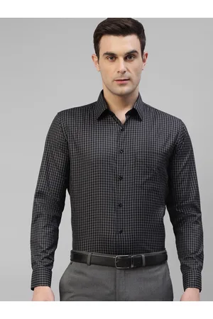 English Navy Smart Slim Fit Micro Checked Formal Shirt