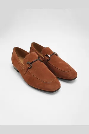 The Bear House Men Square Toe Suede Horsebit Loafers