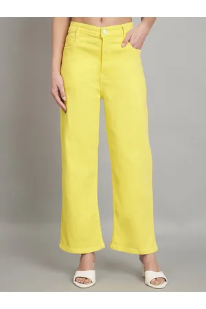 AngelFab Women Jean Relaxed Fit High-Rise Clean Look Cotton Jeans