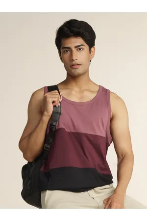 DaMENSCH Men Colourblocked Cotton Tank T-shirt