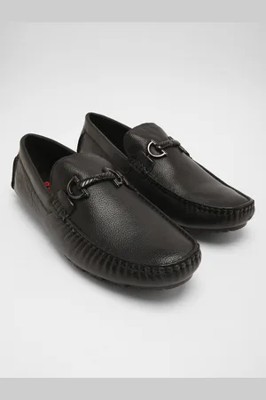 The Bear House Men Round Toe Leather Slip-On Horsebit Loafers