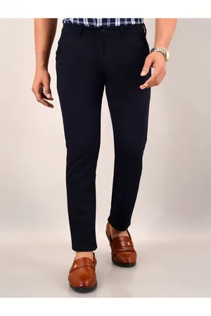 villain Men Smart Slim Fit Wrinkle Free Cotton Chinos Trousers