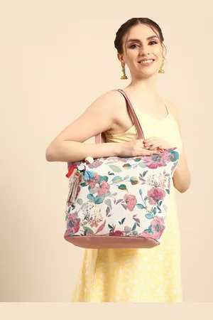 Sangria Floral Printed Oversized Shopper Tote Bag