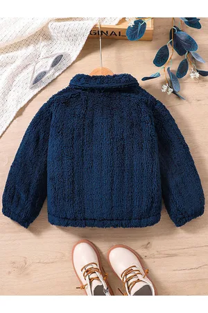 Stylecast Girls Navy Blue Spread Collar Bomber Jacket