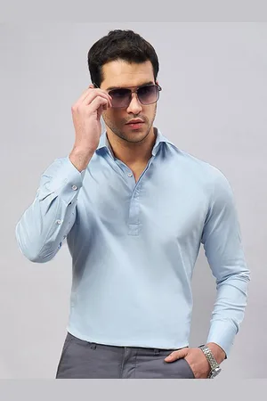 LOUIS STITCH Spread collar Long Sleeves Cotton Semiformal Shirt