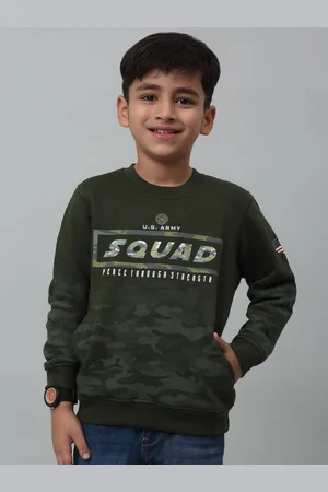 CANTABIL Boys Typography Printed Fleece Pullover Sweatshirt
