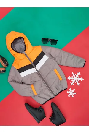Pantaloons Boys Colourblocked Hooded Long Sleeves Padded Jacket