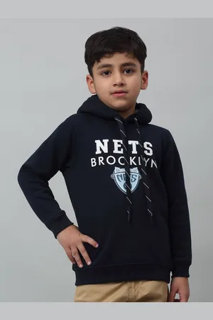 CANTABIL Boys Typography Printed Hooded Fleece Sweatshirt