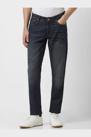 Peter England Men Slim Fit Clean Look Heavy Fade Whiskers Stretchable Jeans