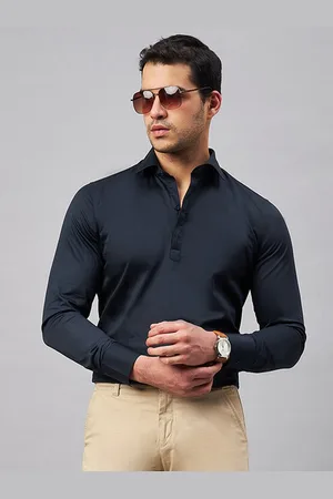 LOUIS STITCH Spread Collar Pure Cotton Semiformal Shirt
