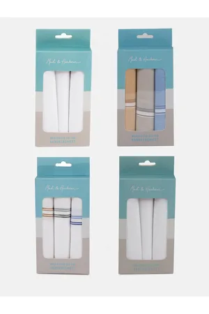 Mast & Harbour Pack Of 12 Cotton Handkerchiefs