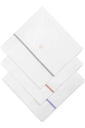 Arrow Men Pack Of 3 Logo Embroidered Pure Cotton Handkerchiefs