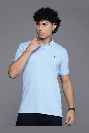 Louis Philippe Solid Polo Collar Pure Cotton Slim Fit T-shirt