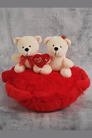 DukieKooky Kids Pair Of Teddy Bear With Heart Basket