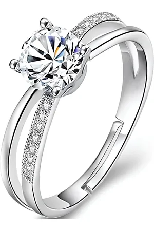 KARISHMA KREATIONS Silver-Plated CZ-Studded Adjustable Finger Rings