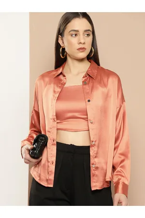 Chemistry Women Satin Casual Shirt with Top