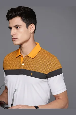 Louis Philippe Men Self Design Polo Collar T-shirt