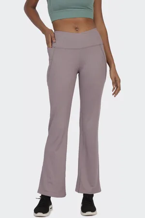 BlissClub Women Comfort Flared High-Rise Chinos Trousers