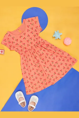 Pantaloons Girls Conversational Printed Cotton Fit & Flare Dress