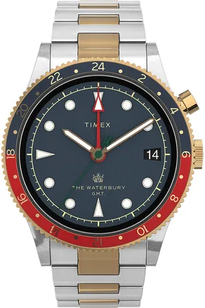 Timex Men Blue Dial & Stainless Steel Bracelet Style Straps Analogue Watch TW2U90600UJ