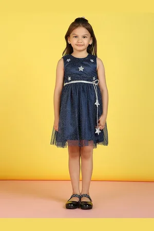 Nauti Nati Girls Embellished Net Fit & Flare Dress