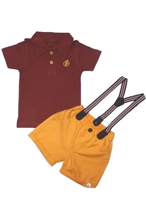 BAESD Boys Band Collar Pure Cotton T-shirt with Shorts