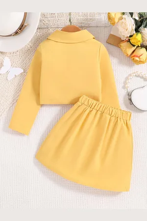 Stylecast Girls Yellow Coat with Skirt