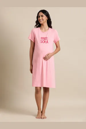 mackly Printed Round Neck Short Sleeves Cotton T-shirt Dress