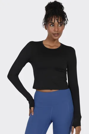 BlissClub Round Neck Fitted Crop Top