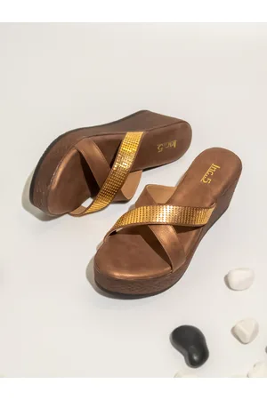 Inc 5 Textured Cross Strap Suede Wedges