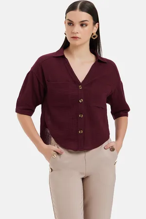 Kazo Spread Collar Standard Boxy Opaque Checked Cotton Casual Shirt