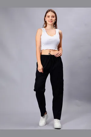Mad Over Print Women Relaxed Loose Fit Cotton Cargo Trousers
