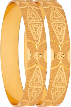 Shivansh Set of 2 Gold-Plated Gold-Toned Designer Bangle