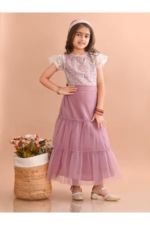 LilPicks Girls Embellished Sequinned Detailed Net Ready to Wear Lehenga With Choli