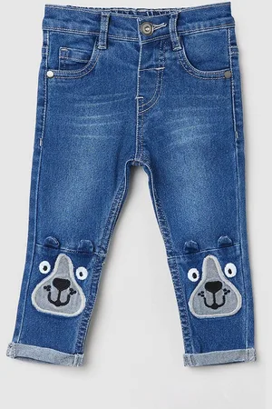 Max Collection Boys Mid-Rise Clean Look Light Fade Embroidered Stretchable Jeans