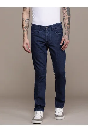 WROGN Men Straight Fit Stretchable Mid-Rise Jeans