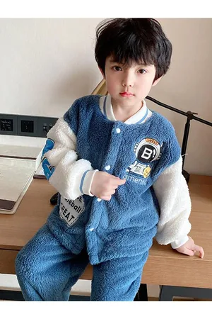 Stylecast Boys Blue Self Design Stand Collar Jacket with Joggers