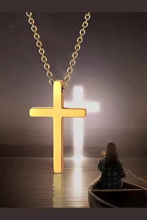 KARISHMA KREATIONS Unisex Gold-Plated Stainless Steel Cross Pendant With Chain